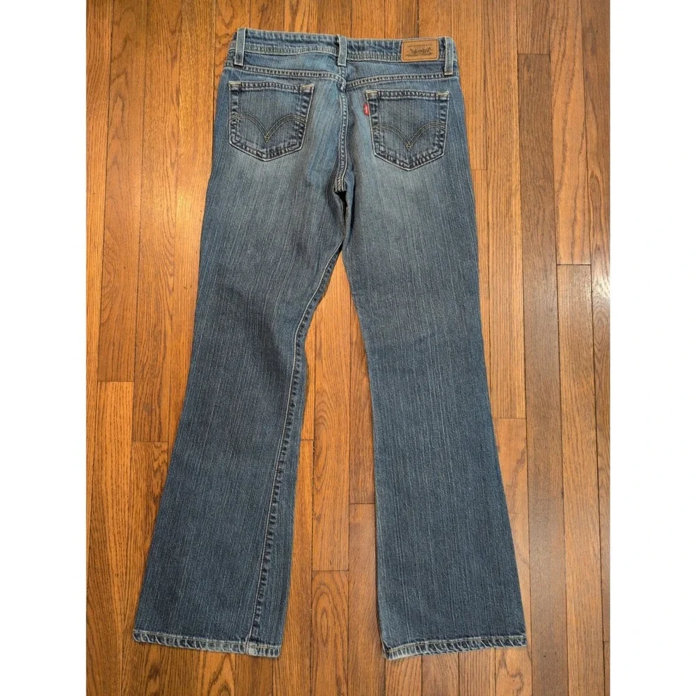 Levis 518 Superlow Bootcut Jeans Medium Wash Stretch Red Tab‎ Size 7 31.5x32